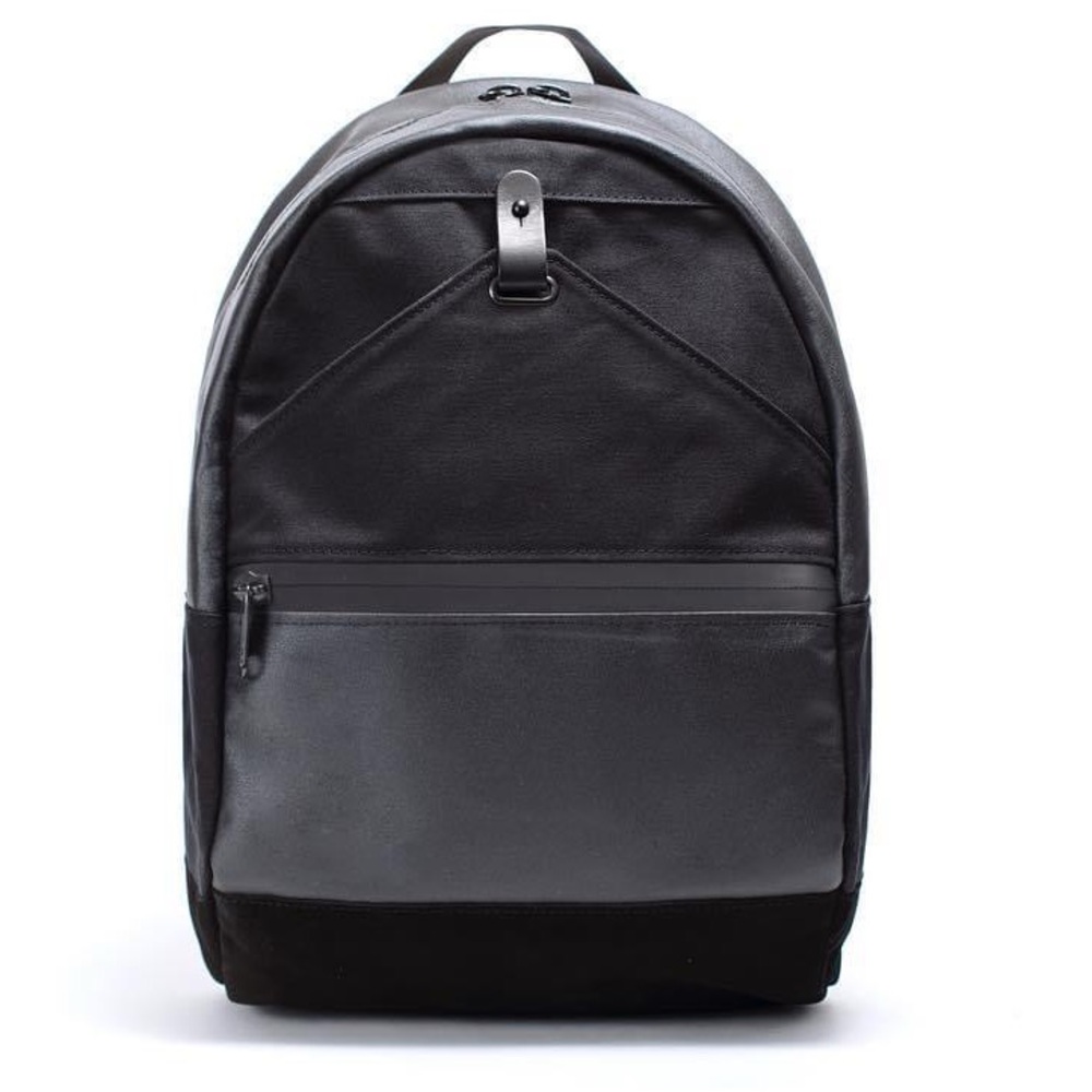 ALMS NYC Daypack Backpack Black Waxed Cotton and Suede | Arcteryx Style